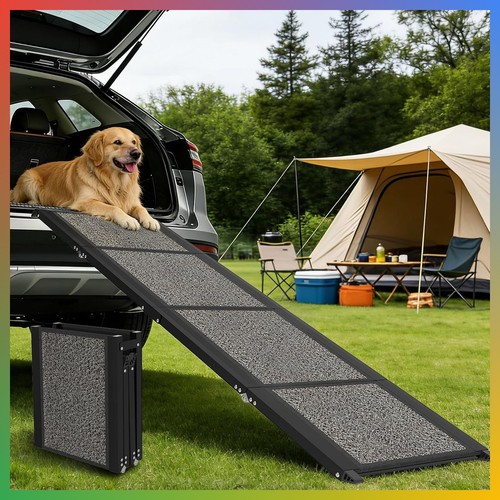 Folding dog ramp 63in pet - folding,